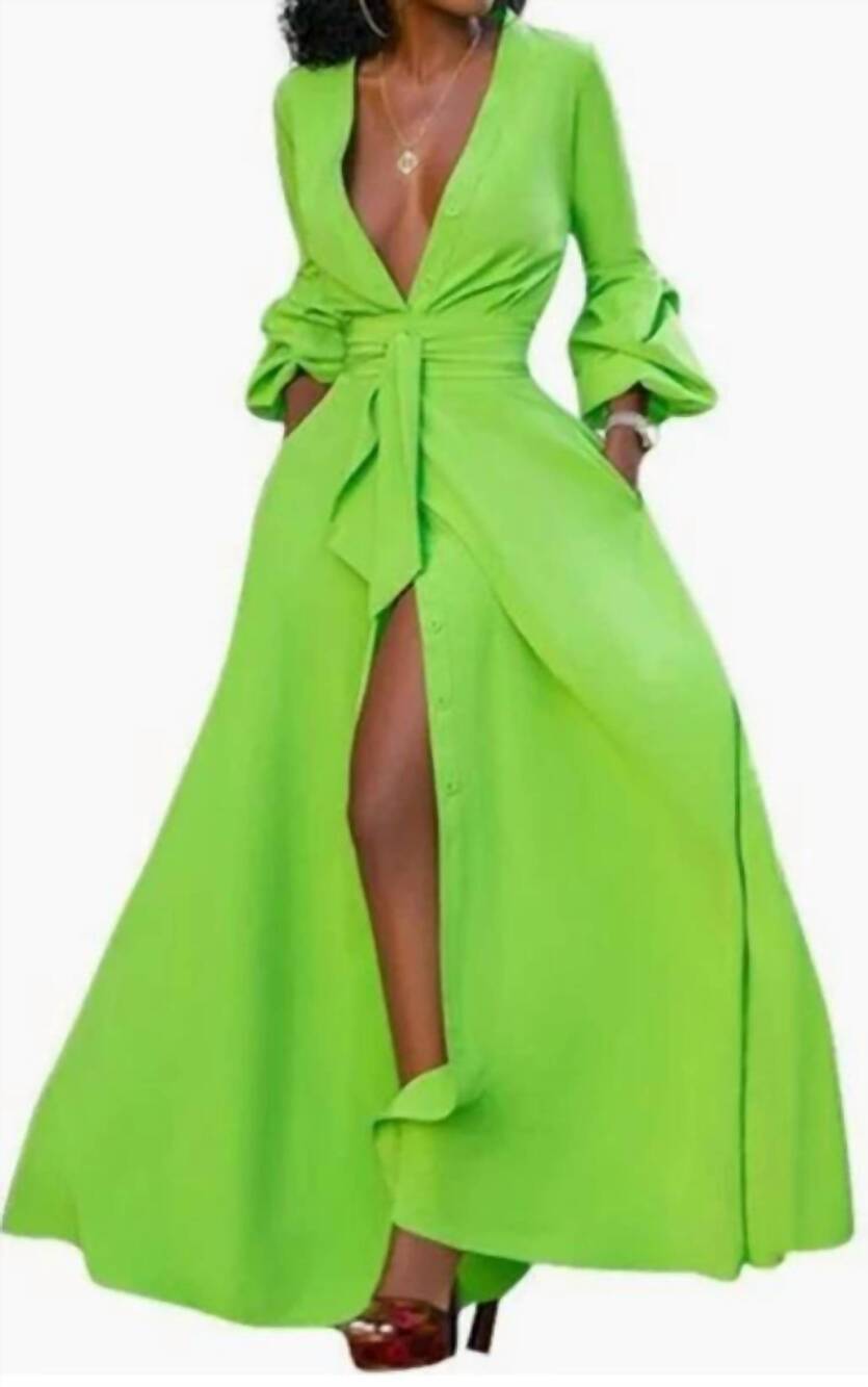 NEW LOVELY it's the slit in my curvy dress in green
